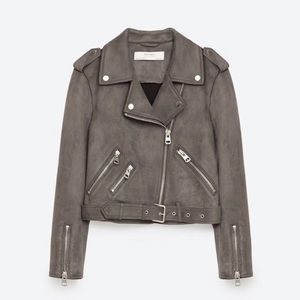 Zara Faux Suede Moto Jacket
